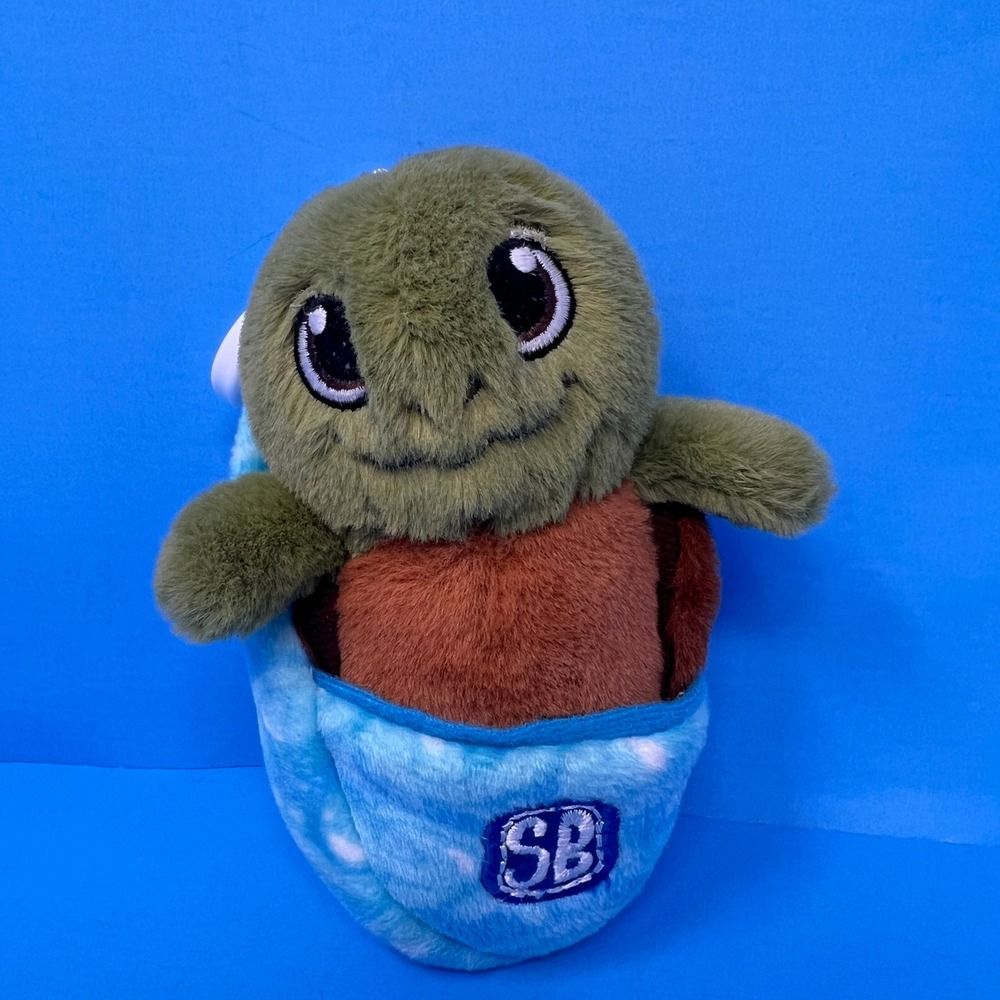 Fiesta Turtle Swaddle Babies SB Clip On Sea Life Stuffed Animal Pouch 4.5"